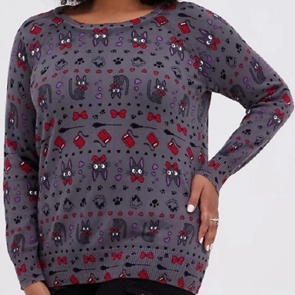 Torrid Ghibli Jiji Kiki Delivery Service Sweater Gray 2X - Picture 3 of 9